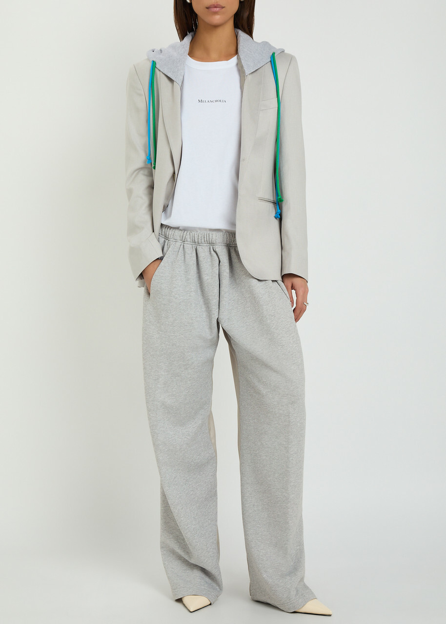 Bettter Contrasting Cotton and Wool-blend Trousers Grey