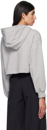J KOO Gray Cutout Hoodie