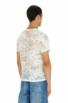 Diesel T-shirt in all-over devoré jersey - T-Shirts - Unisex - White