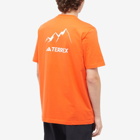Adidas Men's Terrex Mountain 2.0 T-Shirt in Semi Impact Orange