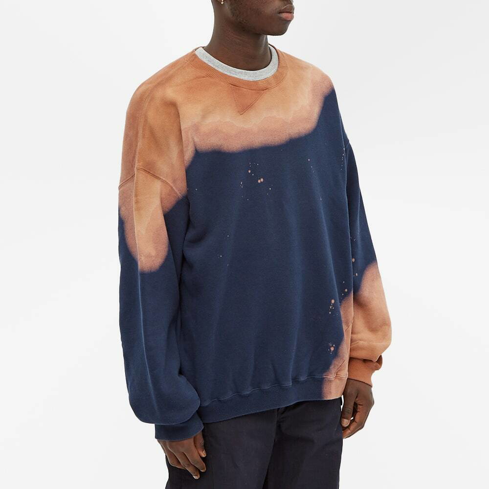 NOMA t.d. Men's Hand Dyed Twist Crew Sweat in Navy/Brown NOMA t.d.