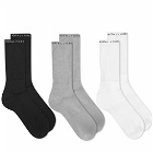 1017 ALYX 9SM Men's 3 Pack Socks in Black/Grey/White