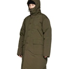 R13 Khaki Long Anorak Puffer Jacket