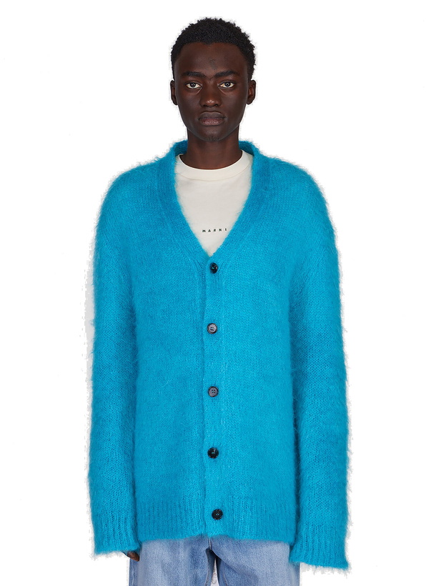 Photo: Fuzzy Cardigan in Blue