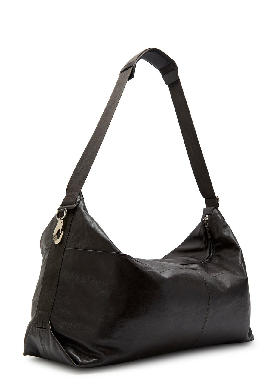 Lemaire Berlingot 72HR Leather Weekend bag - Brown - One Size