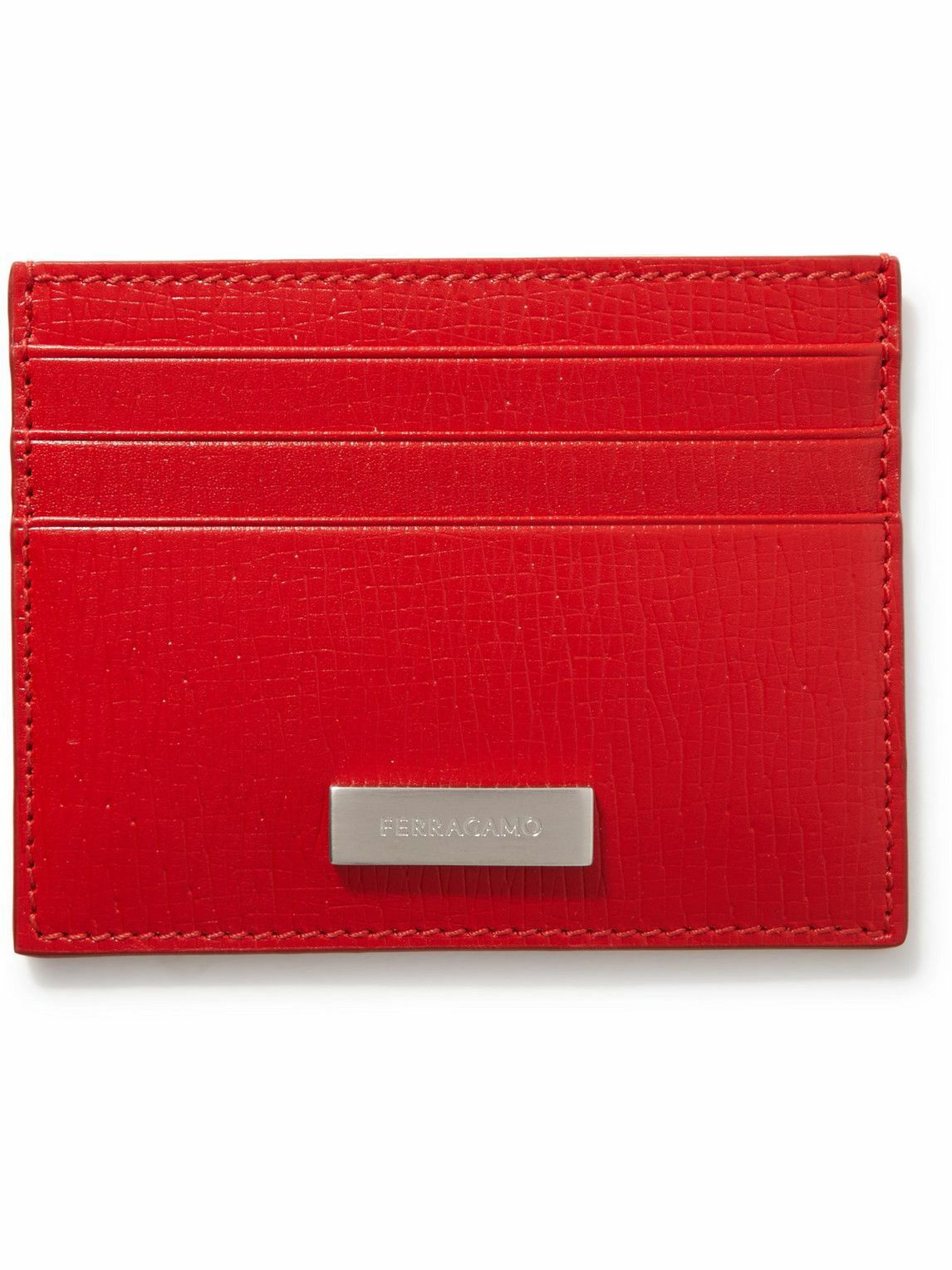 Ferragamo Gancini Plaque Bi-fold Wallet in Red