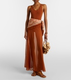 Zimmermann Goldentime Small raffia shoulder bag