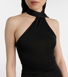 Galvan Mirage scarf-detail gown