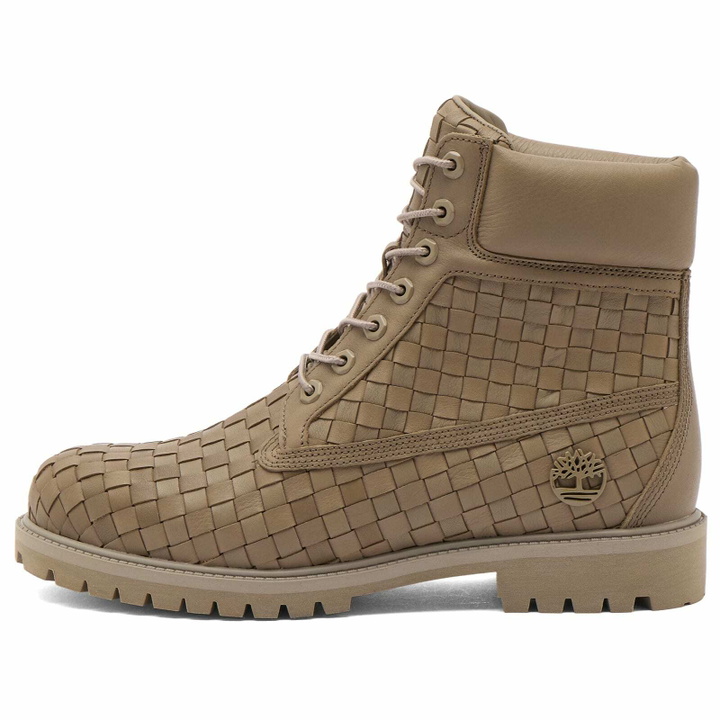 Photo: Timberland Men's 6 Inch Woven Lace Boot in Olive Full Grain