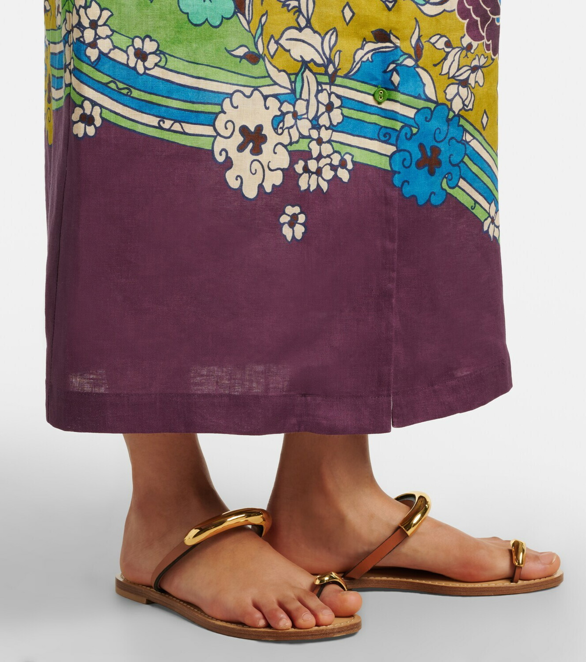 Alémais Nanci printed linen shirt dress