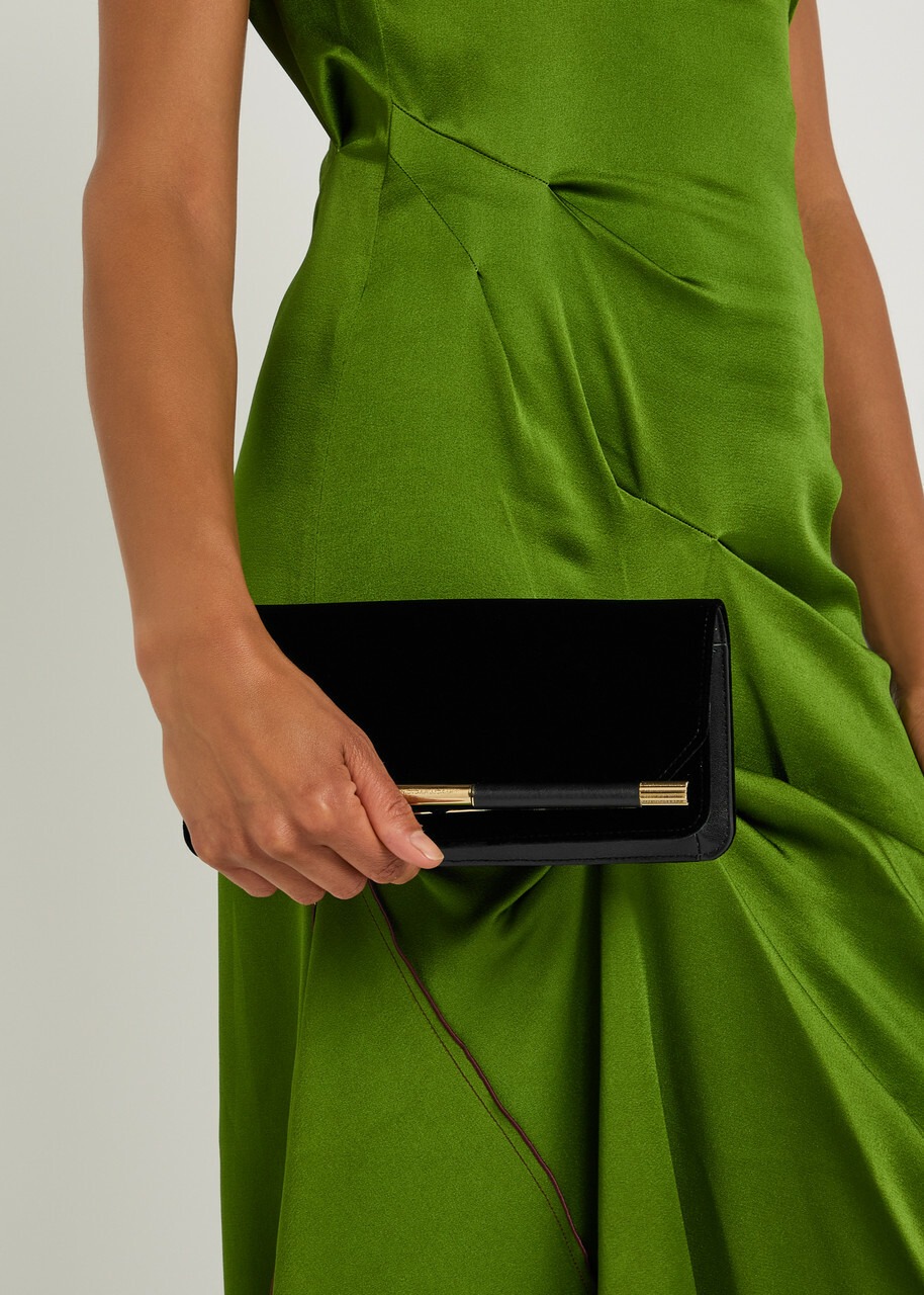 Victoria Beckham The 202 Suede Clutch - Black - One Size