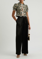 Sister Jane Graces Floral-jacquard top Green