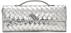 Bottega Veneta Silver Andiamo Clutch