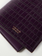 TOM FORD - Croc-Effect Leather Passport Cover