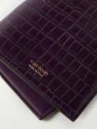 TOM FORD - Croc-Effect Leather Passport Cover