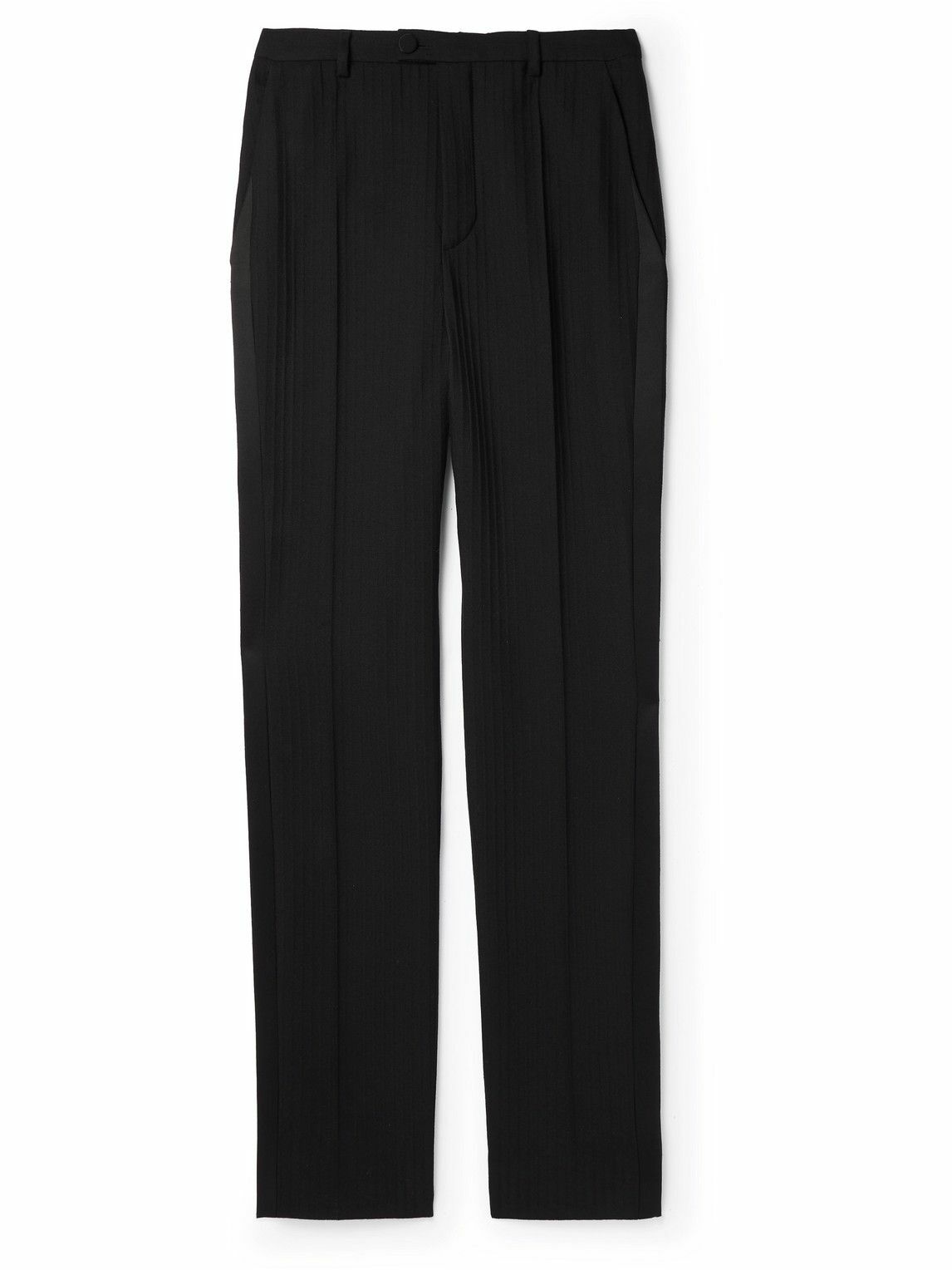 ボトムスその他 Saint Laurent Black wool wide trousers Black Wool Trousers - Saint Laurent - Women | WE IN STYLE