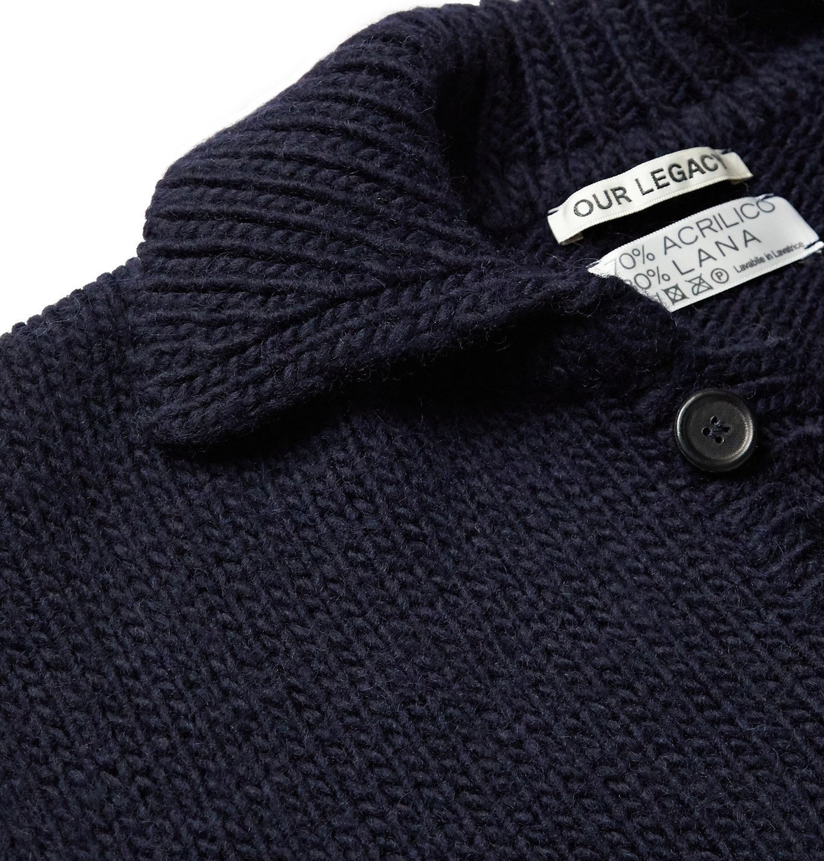 Our Legacy - Brushed Knitted Half-Placket Sweater - Blue Our Legacy