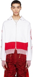 Charlie Constantinou White Patched Hoodie