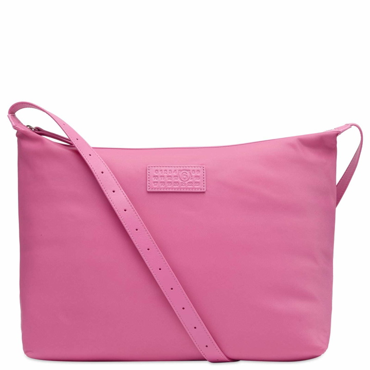 Photo: MM6 Maison Margiela Women's Nylon Crossbody Bag in Carmine Rose 