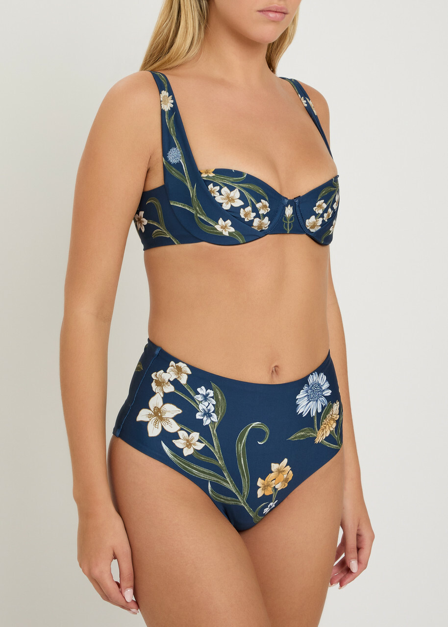 Agua BY Agua Bendita Magenta Floral-print Bikini Briefs Multicoloured