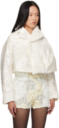 Comme des Garçons White Notched Jacket