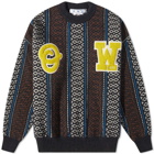 Off-White Men's Baja Chunky Crew Knit in Blue/Yellow