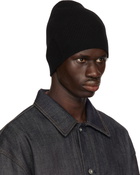 Jil Sander Black Rib-Knit Beanie