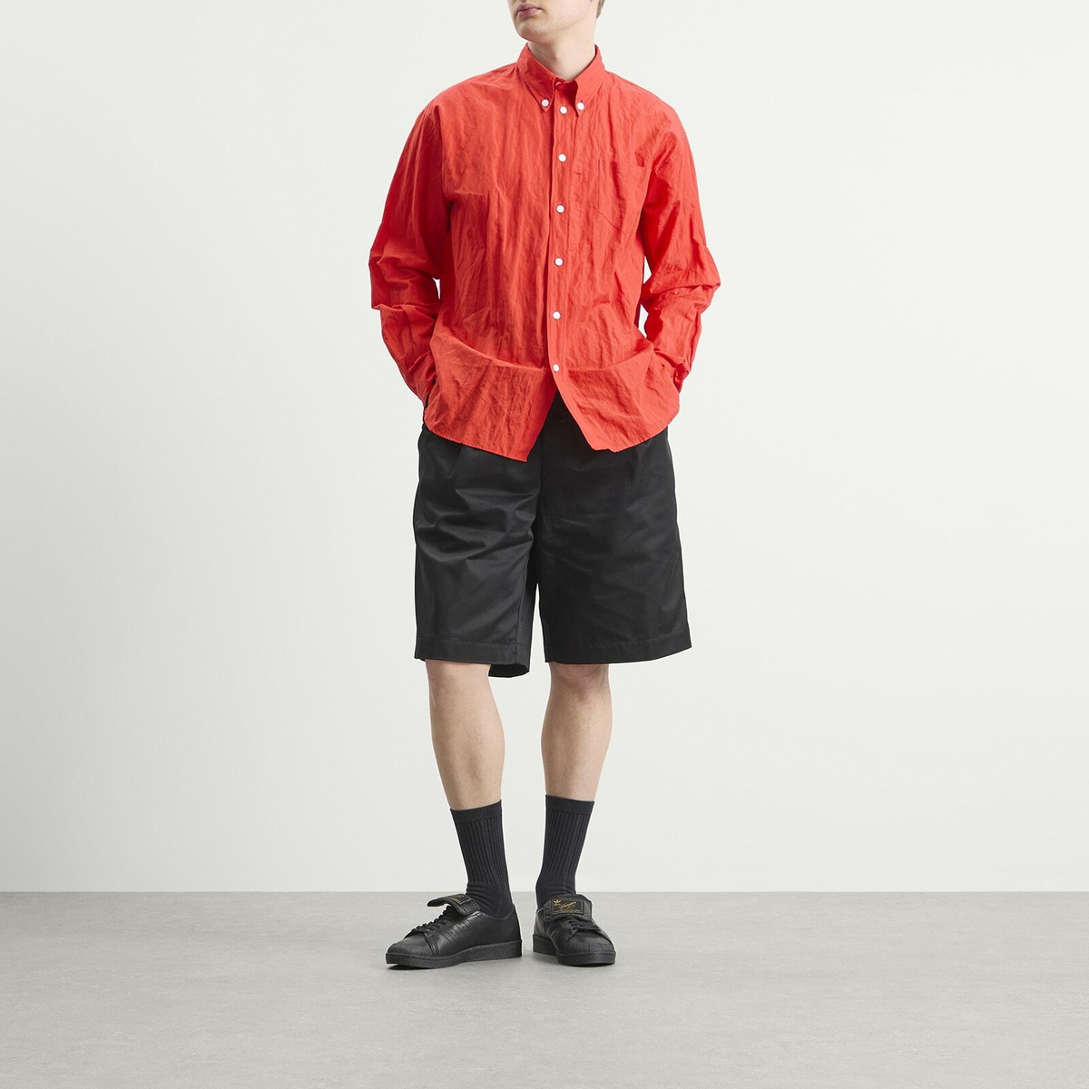 Willy Chavarria Men's Veterano Long Sleeve Shirt in Red Hot