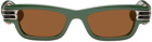 Bottega Veneta Green Bolt Squared Sunglasses