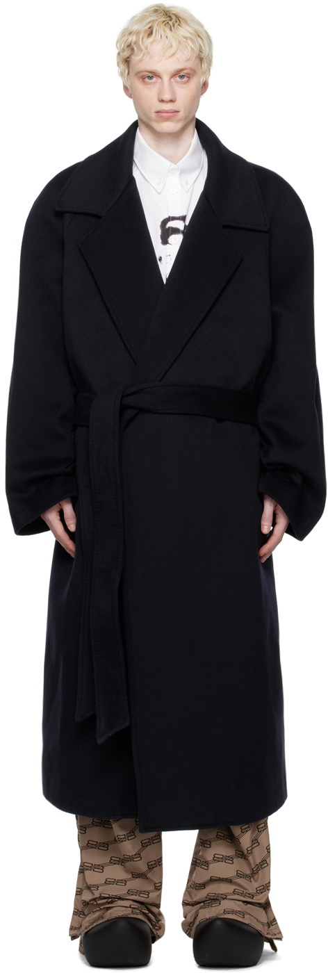 Balenciaga Navy Raglan Coat Balenciaga