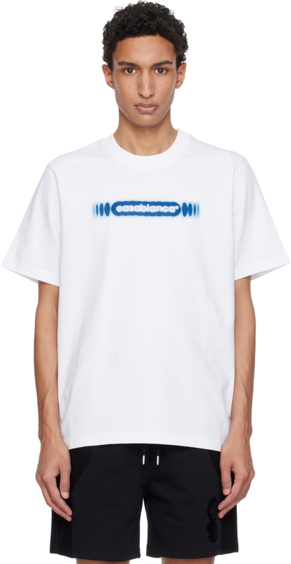 Photo: Casablanca White Radiating Logo Classic T-shirt