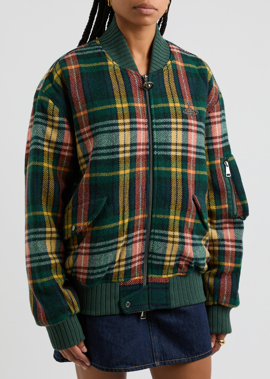 Vivienne Westwood Bernardo Tartan Wool-blend Bomber Jacket