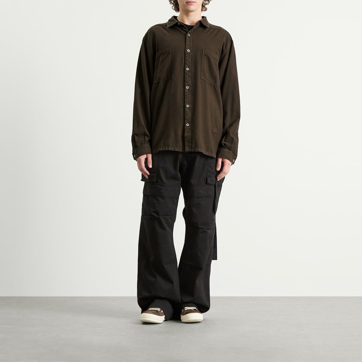 Rick Owens DRKSHDW Men's Jumbo Overshirt in Dark Dust Rick Owens