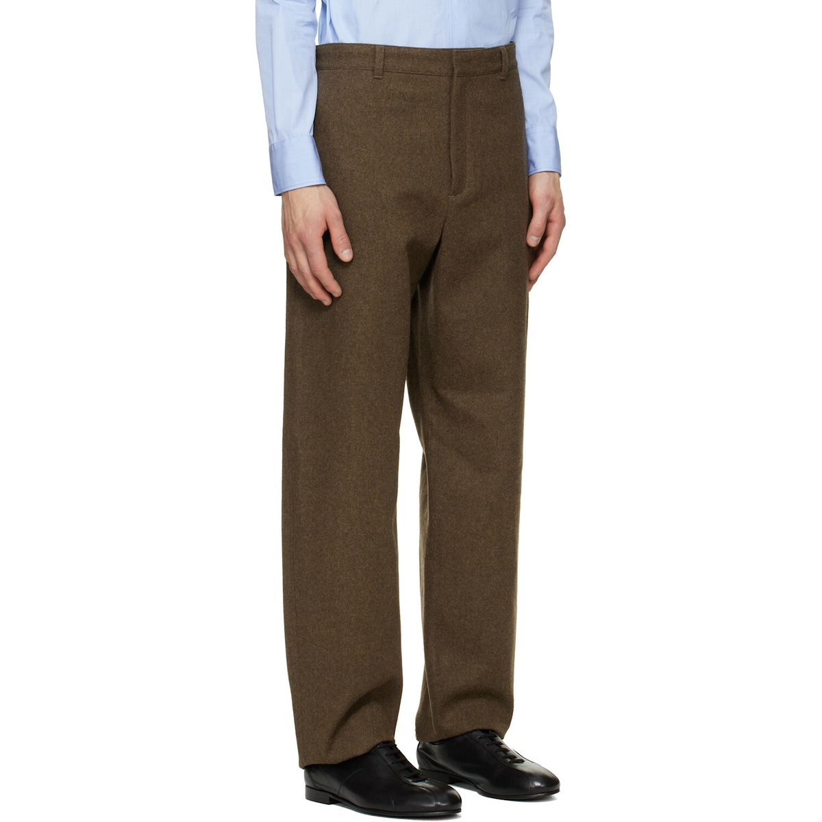 Jil Sander Brown Wool Melton Trousers