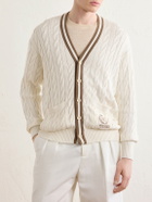 Ralph Lauren Purple label - Wimbledon Capsule Cotton and Silk Cardigan - Neutrals