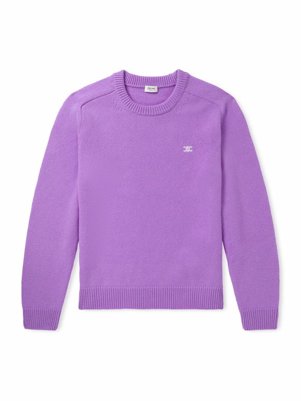 Photo: CELINE - Wool and Cashmere-Blend Sweater - Purple