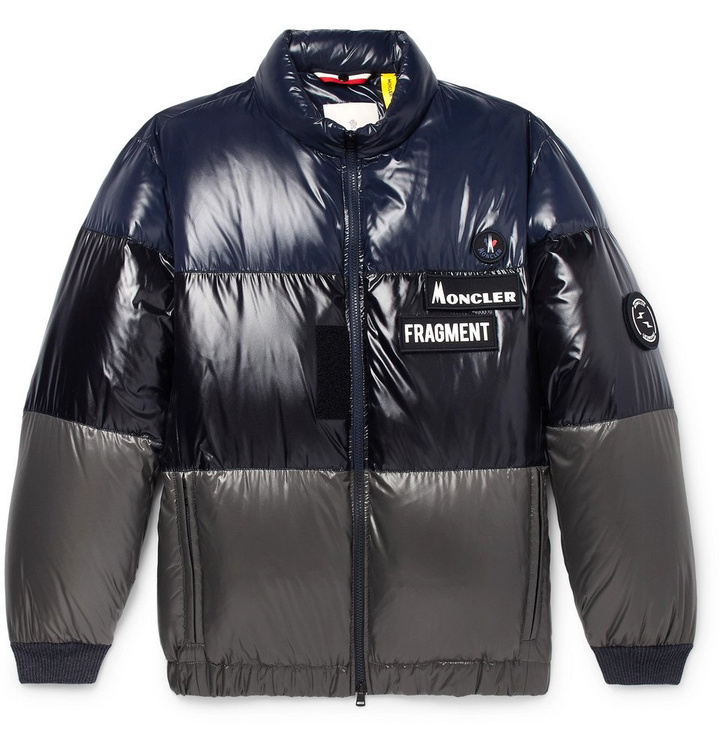 Photo: Moncler Genius - 7 Moncler Fragment Wondar Colour-Block Quilted Shell Down Jacket - Men - Navy