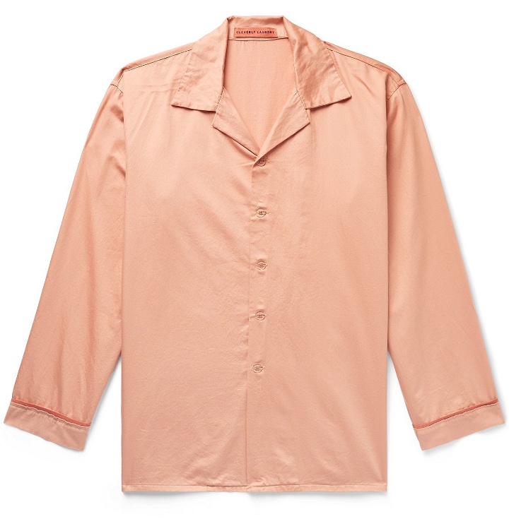 Photo: Cleverly Laundry - Piped Garment-Dyed Washed-Cotton Pyjama Shirt - Orange
