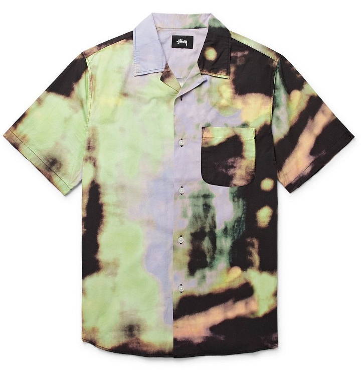 Photo: Stüssy - Leary Camp-Collar Tie-Dyed Brushed-Cotton Shirt - Multi