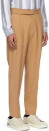 BOSS Tan Relaxed-Fit Trousers