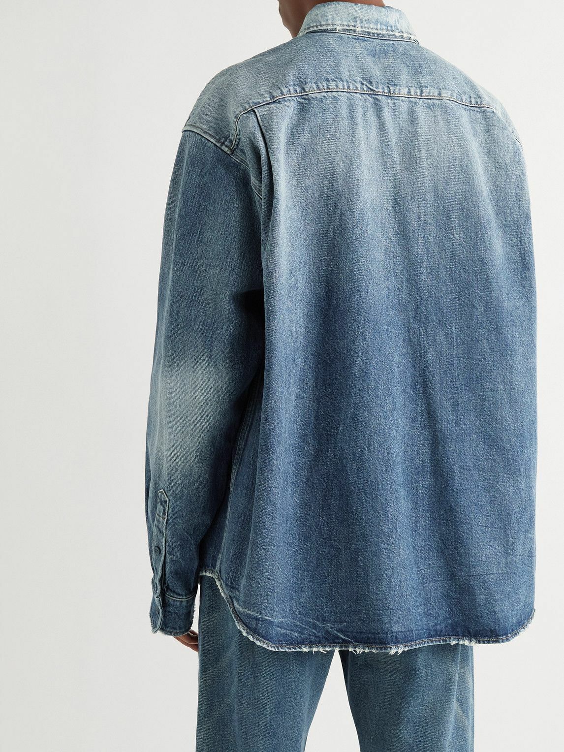 HALFBOY Oversized distressed denim shirt | NET-A-PORTER