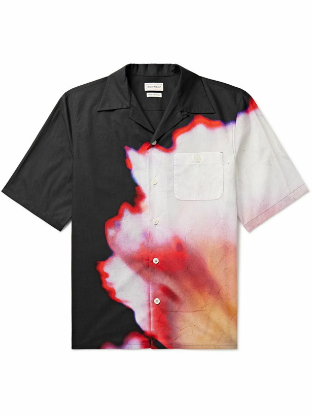 Photo: Alexander McQueen - Convertible-Collar Printed Cotton-Poplin Shirt - Black