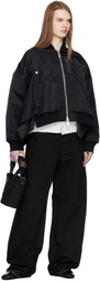 sacai Black Nylon Twill Bomber Jacket