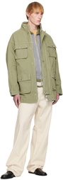Maison Kitsuné Green Cotton Denim Parka