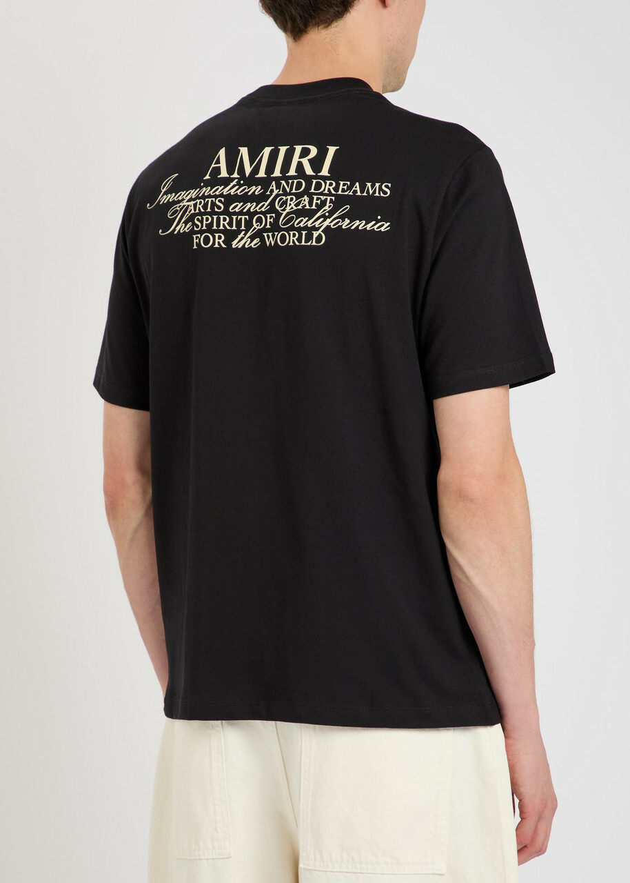 Amiri Spirit Logo-appliquéd Cotton T-shirt Black