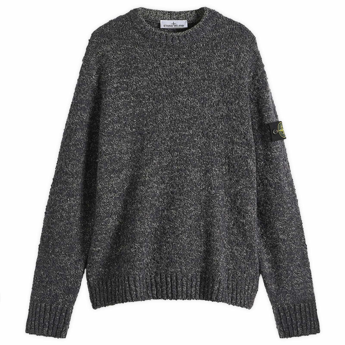 Stone Island Men's Speckled Wool Nylon Jumper in Lead Melange