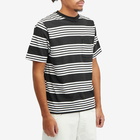 Beams Plus Men's Nep Stripe Pocket T-Shirt in Black