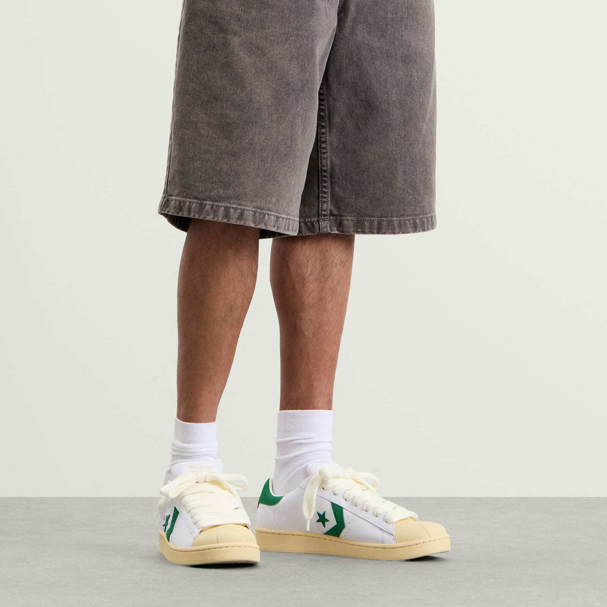 Converse Men's x GOLF le FLEUR* 1908 Pro Leather sneaker in White/Amazon/Natural Ivory