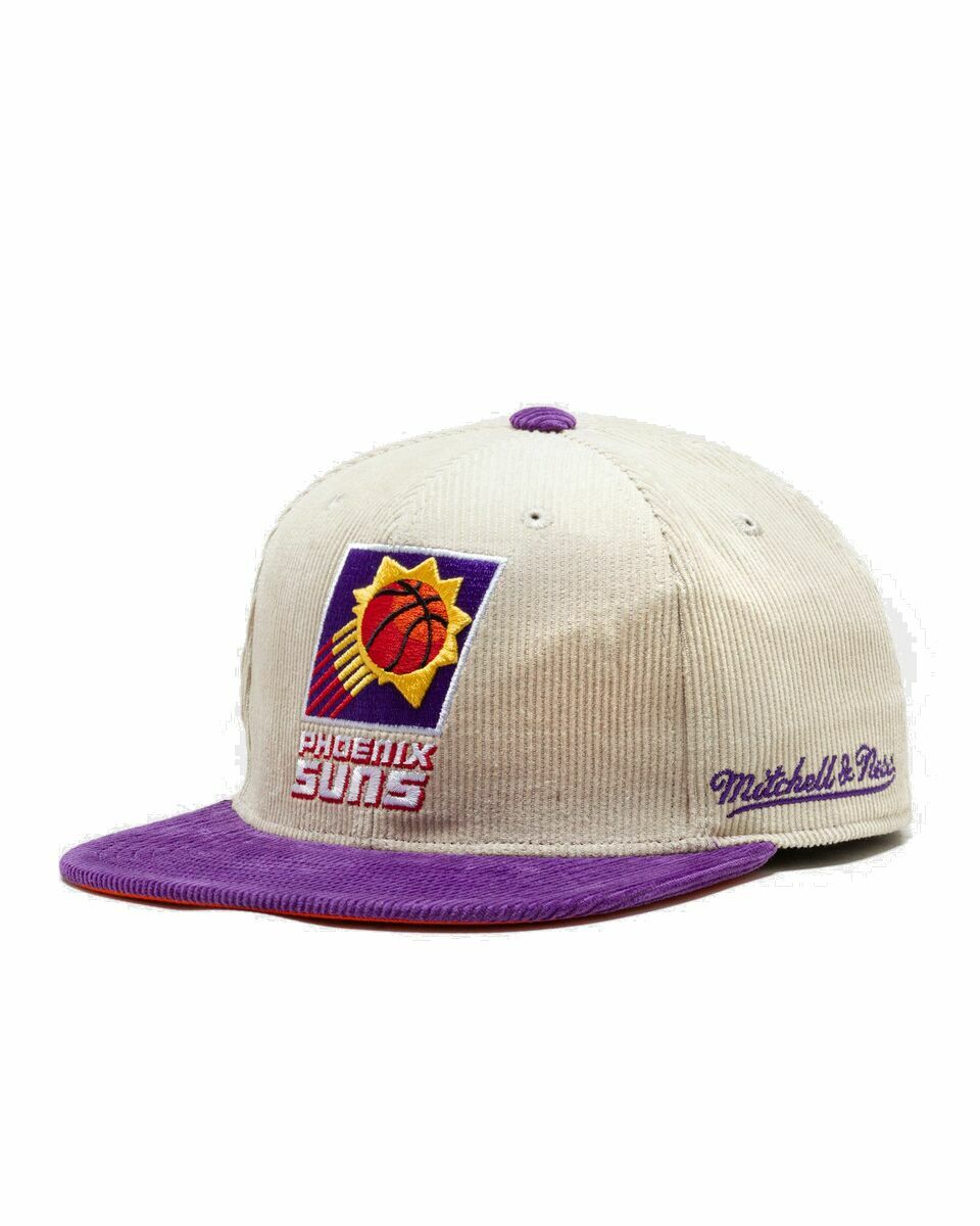 Photo: Mitchell & Ness Nba 2 Tone Team Cord Fitted Hwc Phoenix Suns White - Mens - Caps