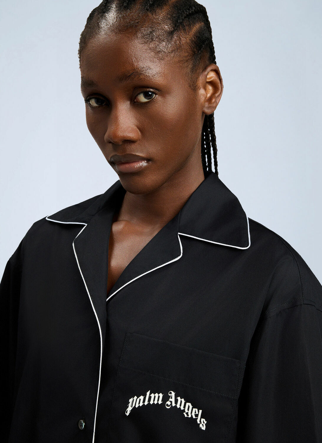 Palm Angels Curved Logo Bowling Shirt